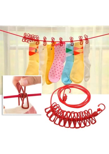 Mdb Taşınabilir Pratik Mandallı Çamaşır Ipi