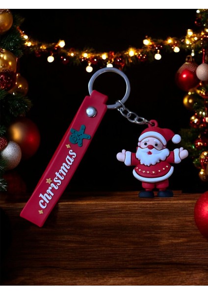 Yılbaşı Temalı Noel Baba Figürlü Anahtarlık – Christmas Silikon askılı fiyatları