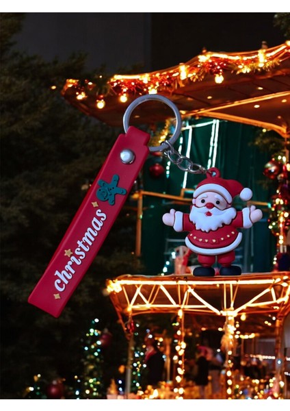 Yılbaşı Temalı Noel Baba Figürlü Anahtarlık – Christmas Silikon askılı modelleri