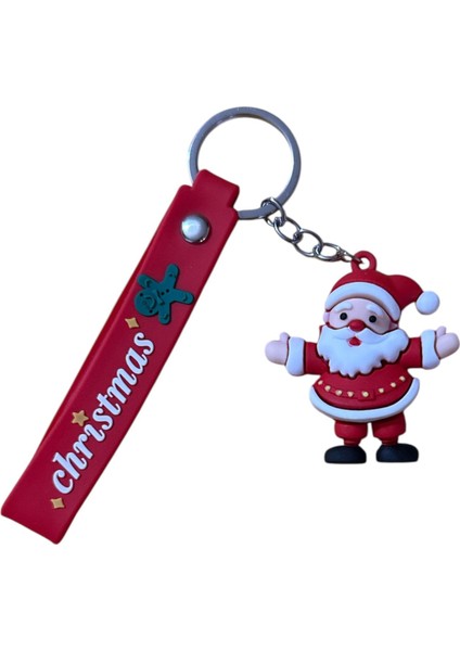 Yılbaşı Temalı Noel Baba Figürlü Anahtarlık – Christmas Silikon askılı