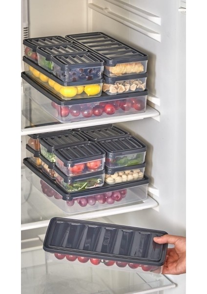 27'li 54 Parça Istiflenebilir Buzluk Düzenleyici Saklama Kabı Seti Derin Dondurucu Düzenleyici fırsatları