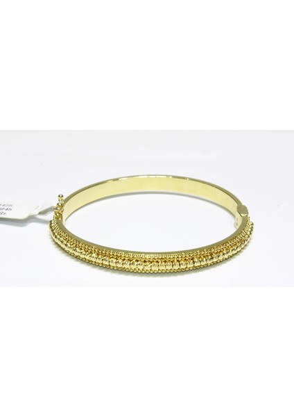 14 Ayar Altın Dorika Işlemeli Kelepçe Bilezik Yeşil Altın Renginde 11.45 gr