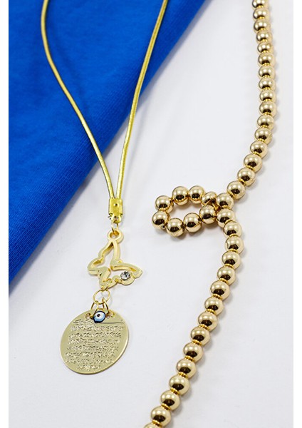 Gold Renkli Metal Dikiz Ayna Süsü, Kelebek Nazar Boncuğu Ayetel Kürsi Yeni Araba Hediyesi fiyatları