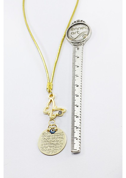 Gold Renkli Metal Dikiz Ayna Süsü, Kelebek Nazar Boncuğu Ayetel Kürsi Yeni Araba Hediyesi modelleri