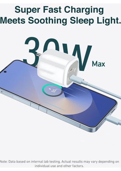 30W Usb-C To Type-C / USB + Pd Hızlı Şarj Aleti - Gece Lambası - Dokunmatik Ledli Şarj Aleti fırsatları