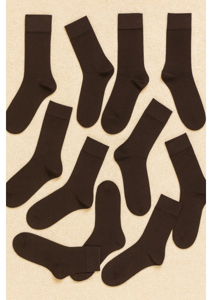 Erkek 12'li Düz Erkek Pamuklu Çorap Seti