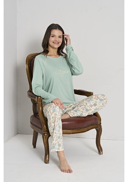 1902 Uzun Kollu Bayan Pijama Takım modelleri