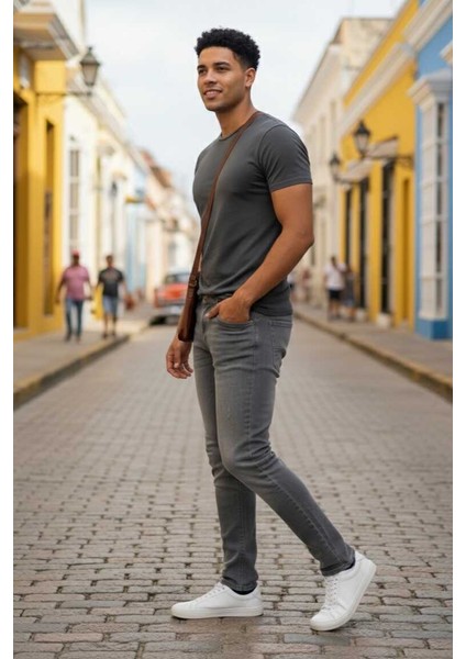 Danny Slim Fit Kot Pantolon Gri modelleri