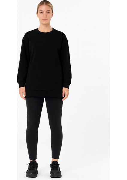 Kadın Venezia Rahat Kesim Yırtmaçlı Sıfır Yaka Sweatshirt