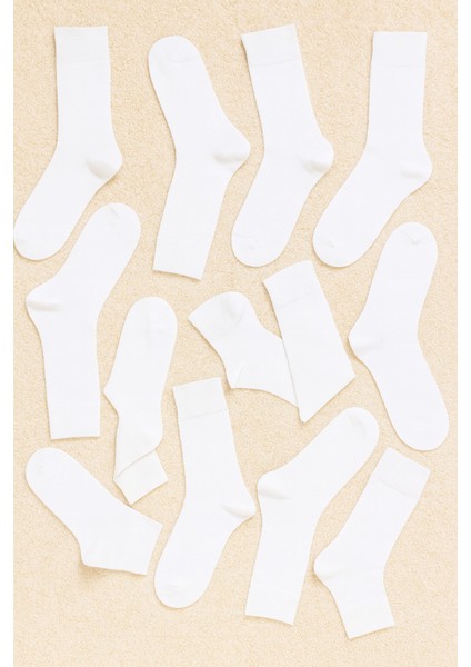 Erkek 12'li Düz Erkek Pamuklu Çorap Seti