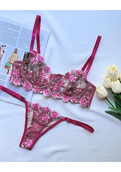 Rose Transparan Sütyen Takımı modelleri