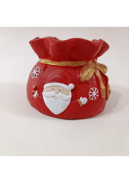 Rüzgarlı Atölye Noel Babalı Çuval Saksı-Mumluk modelleri