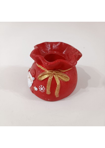 Rüzgarlı Atölye Noel Babalı Çuval Saksı-Mumluk