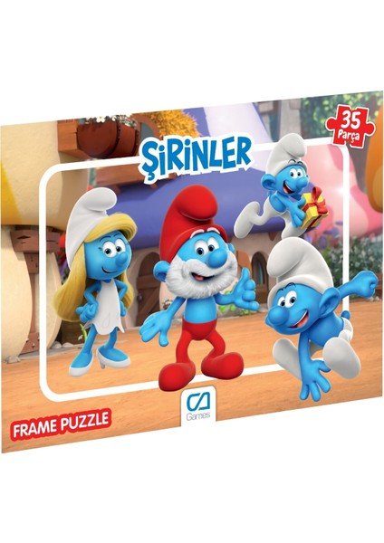 Şirinler Lisanslı 35 Parça Çerçeveli 34X24CM Çocuk Puzzle Yapboz Yeni Serisi