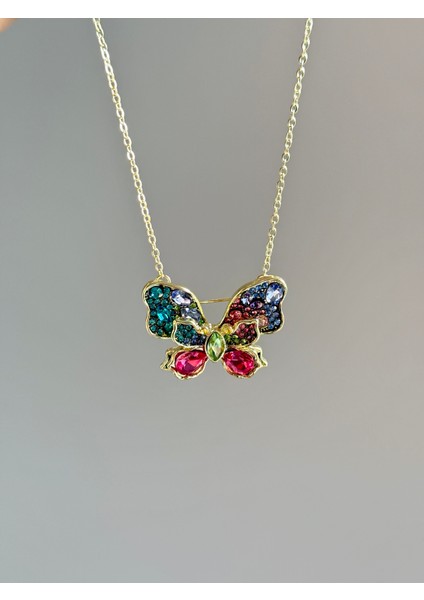 Idyllia Serisi Kelebek Kolye Çiçek Kolye Broş Olarak Da Kullanılabilir fiyatları