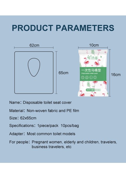 Hijyenik Kullan-At Klozet Kapağı Örtüsü 10 Lu Paket