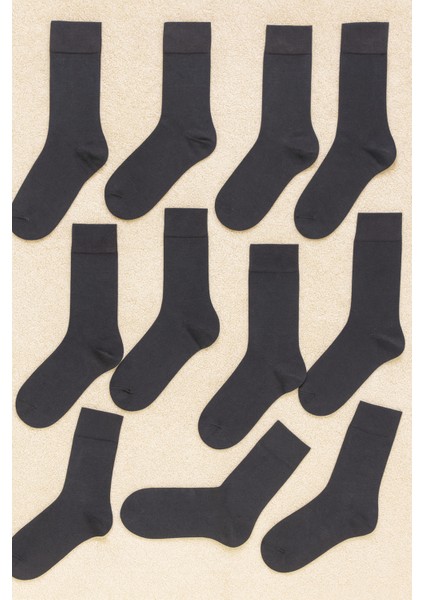 Erkek 12'li Düz Erkek Pamuklu Çorap Seti