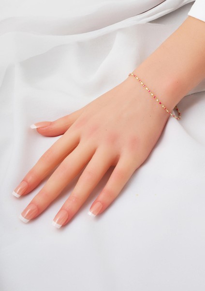 Pembe Mineli 14 Ayar Altın Bileklik fiyatları