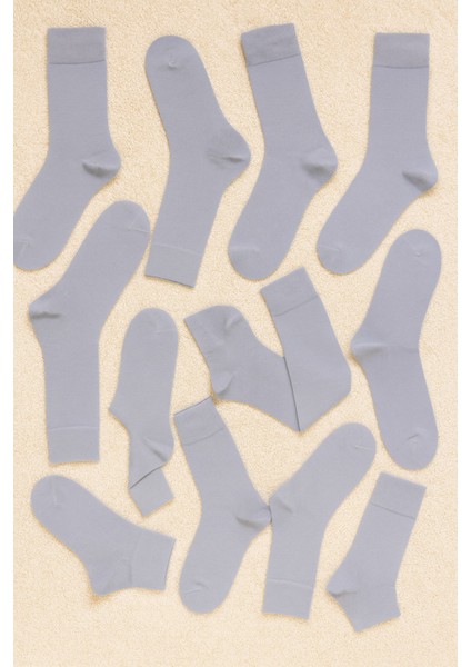 Erkek 12'li Düz Erkek Pamuklu Çorap Seti