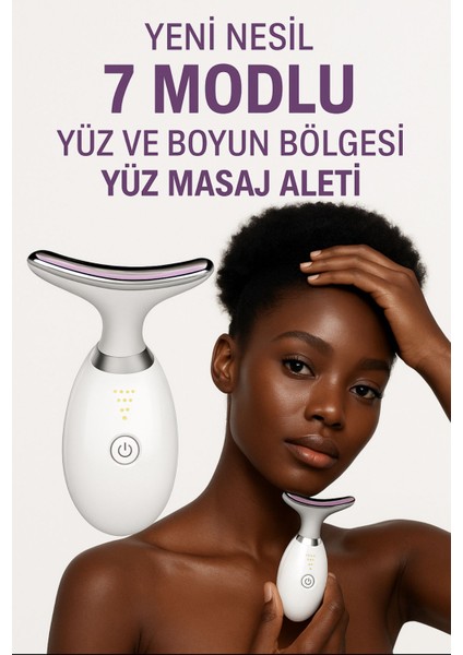 7 Farklı Işık Modlu Titreşimli Boyun ve Yüz Ems Güzellik Cihazı