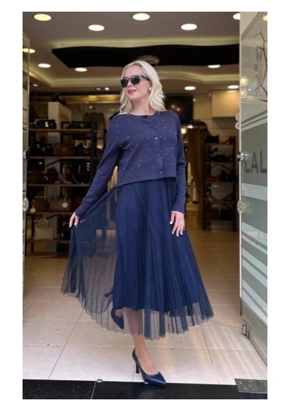 Inci Detaylı Piliseli Tül Elbise modelleri