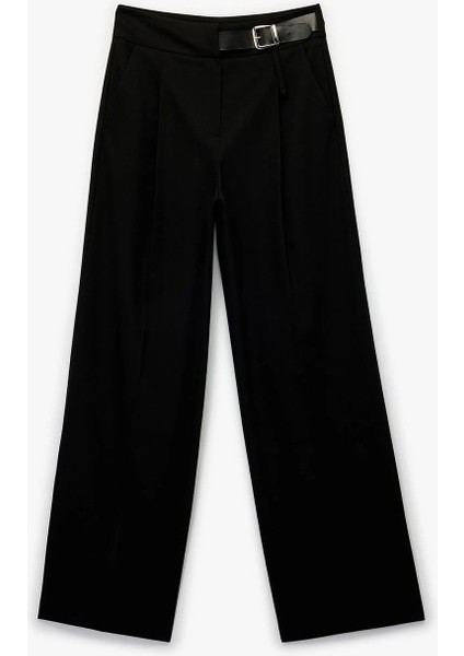 Kadın Koton x Sibil Çetinkaya - Straight Fit Yarım Kemer Detaylı Cepli Kumaş Pantolon 6WAK40158PW modelleri