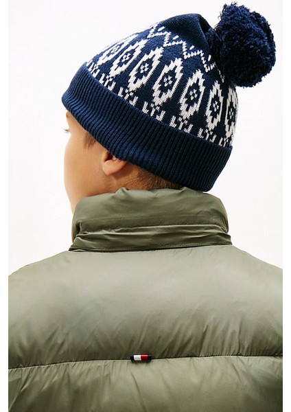 Erkek Çocuk Kabartma Yazı Logolu Kapüşonlu Şişme Mont - Haki indirimleri