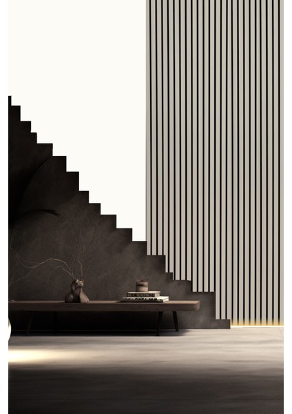 Mdf Ahşap Akustik Duvar Paneli 60X275 cm - Soft Gri (pvc) - Çizilmez indirimleri