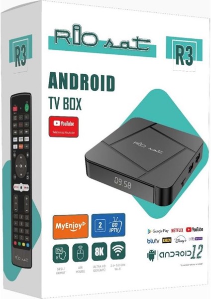 R3 Android Tv Box 6k Ultra Hd Akıllı Medya Oynatıcı Uydu Cihazı