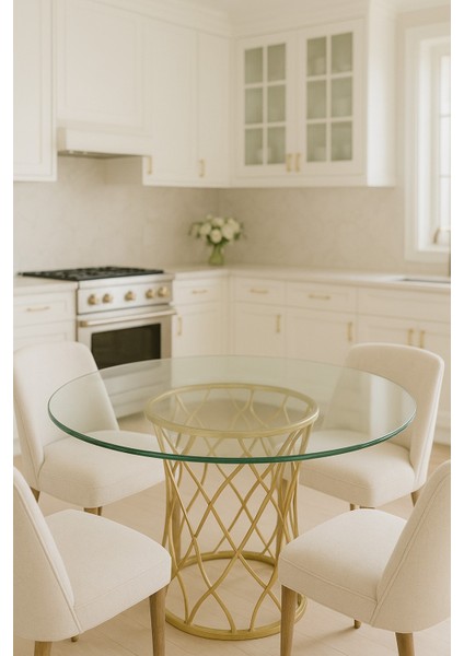 "yuvarlak Temperli Cam Masa Üstü | Şeffaf Dayanıklı Cam Tabla | Lüks ve Modern Tasarım" modelleri