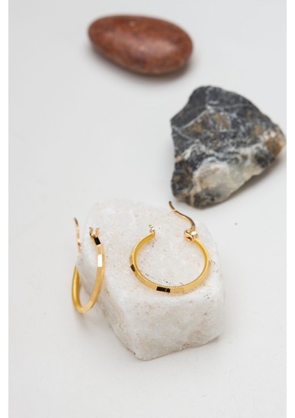 22 Ayar Bükme Kadın Halka Altın Küpe LKKP1336 modelleri