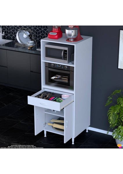 Salsa Mutfak Dolabı Tek Çekmece, 2 Kapaklı Çok Amaçlı Fırın / Mikrodalga Dolabı 60X162,4X56 cm fiyatları