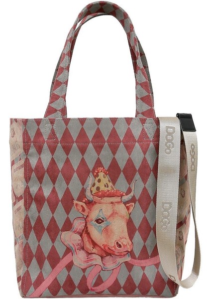 Kadın Vegan Çok Renkli Large Tote Bag - Abbie Tasarım