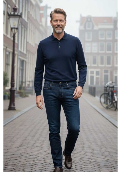 Florian Slim Fit Kot Pantolon Lacivert