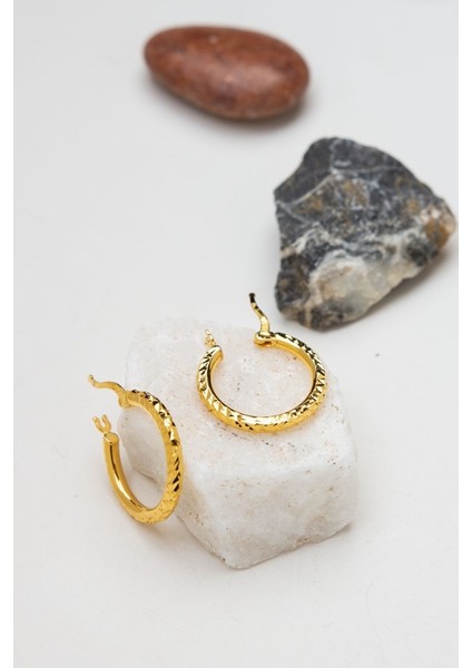 22 Ayar Kadın Halka Altın Küpe LKKP1337 modelleri