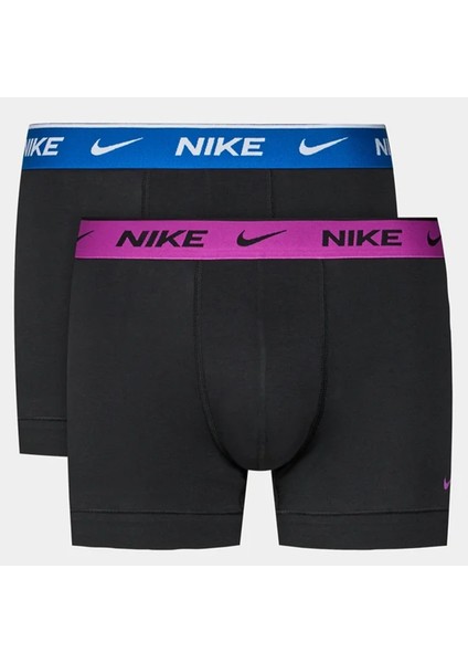 Dri Fit Ultra Stretch 2 Pack Micro 2 Li Paket Kısa Boxer Siyah 2 Renk Bantlı