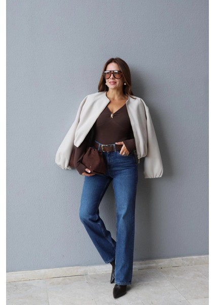 Mavi Taşlamalı Jean Pantolon