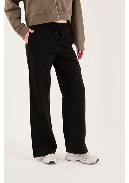 %100 Pamuk Geniş Paça Bağcıklı Kadın Pantolon/eşofman Altı modelleri