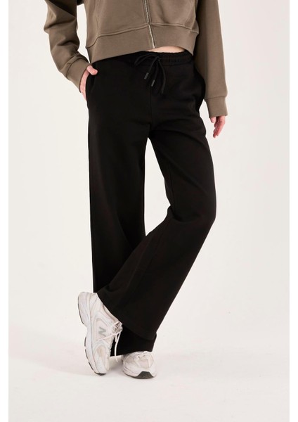 %100 Pamuk Geniş Paça Bağcıklı Kadın Pantolon/eşofman Altı fırsatları