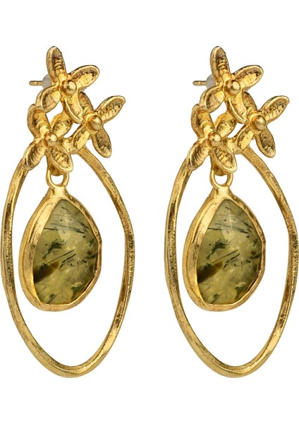 Doğal Taşlı Prehnit Küpe