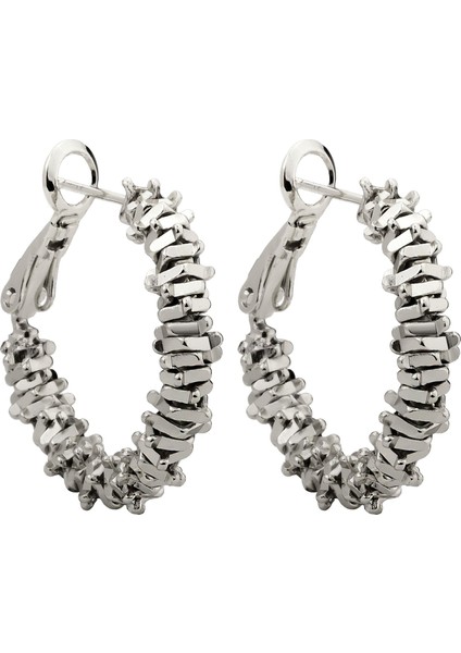 Silver Geometrik Halka Küpe