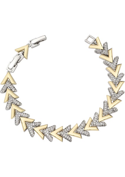 Taşlı Gold-Silver Bileklik