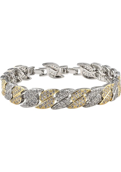 Gold-Silver Taşlı Bileklik