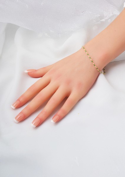 Yeşil Mineli Altın Bileklik 14 Ayar fiyatları