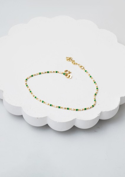 Yeşil Mineli Altın Bileklik 14 Ayar fırsatları