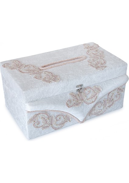 Pembe Çiçek Detaylı Kadife Takı Sandığı modelleri