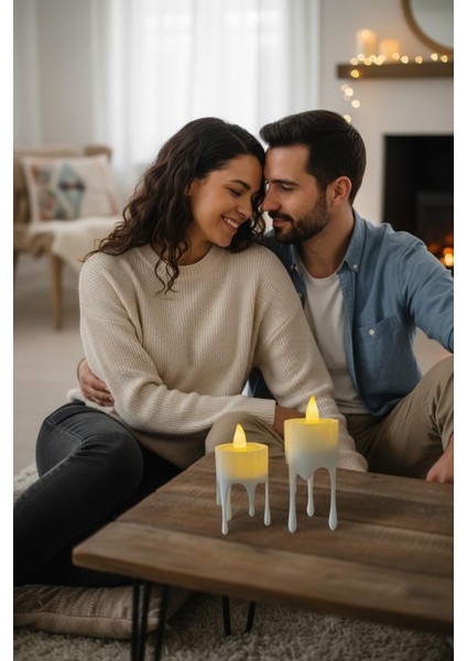 Eriyen Mum Görünümlü LED Işık Seti (2’li - Uzun ve Kısa) modelleri