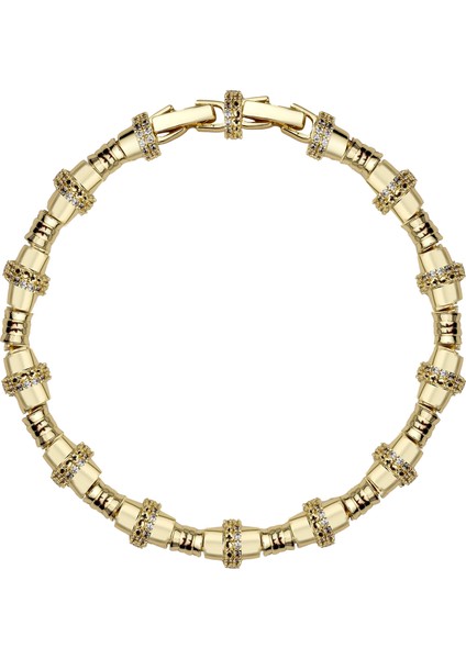 Taş Detaylı Gold Bileklik