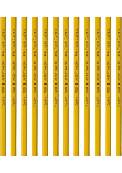 1700 Kurşun Asetat Kalemi Sarı 12 Adet