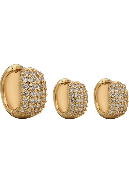 Taşlı Üçlü Küpe Seti